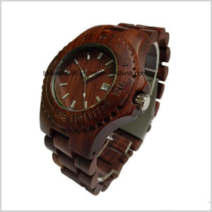 Mens Wooden Watch Analog Quartz Handmade Wood Wrist Watch